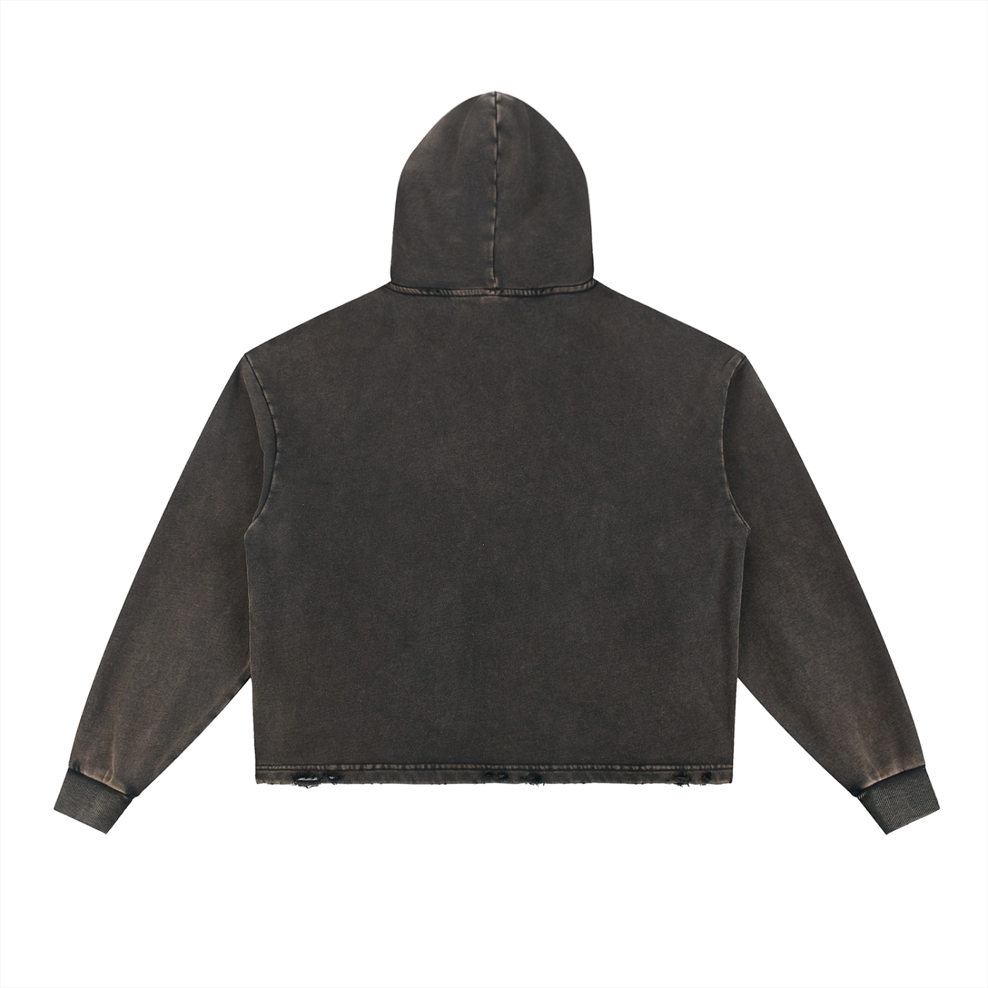 Vintage Wash “THREADS TO RICHES.” Distressed Hoodie