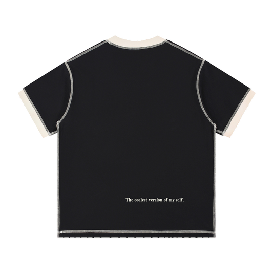 "THE COOLEST." Stitched Tee (Black)