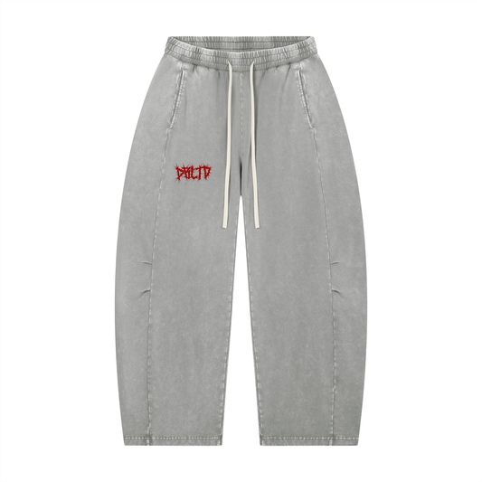 Washed "DBLTD." Barrel Leg Pants (RED LOGO)