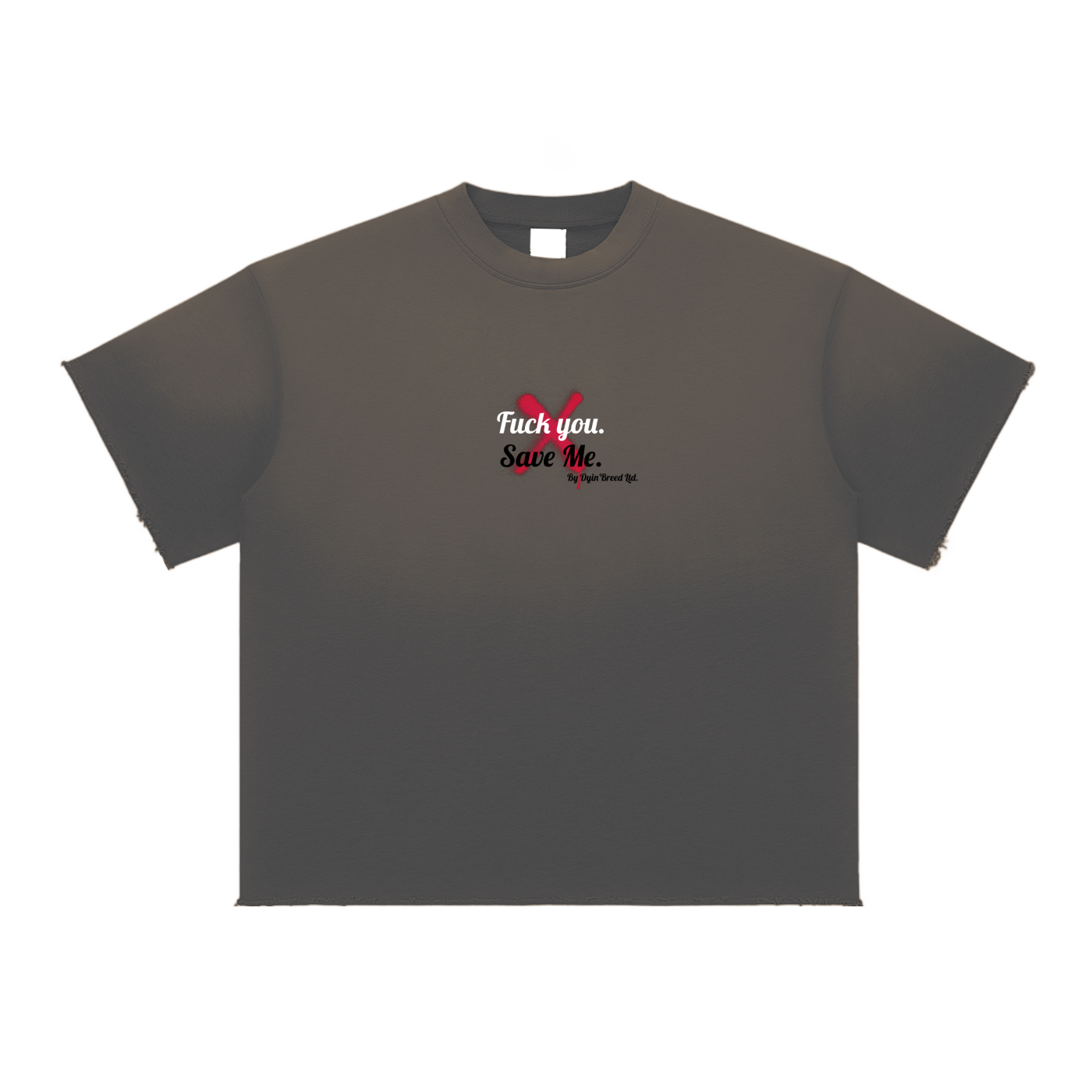 Sun Fade "SAVE ME." Raw Edge T-Shirt