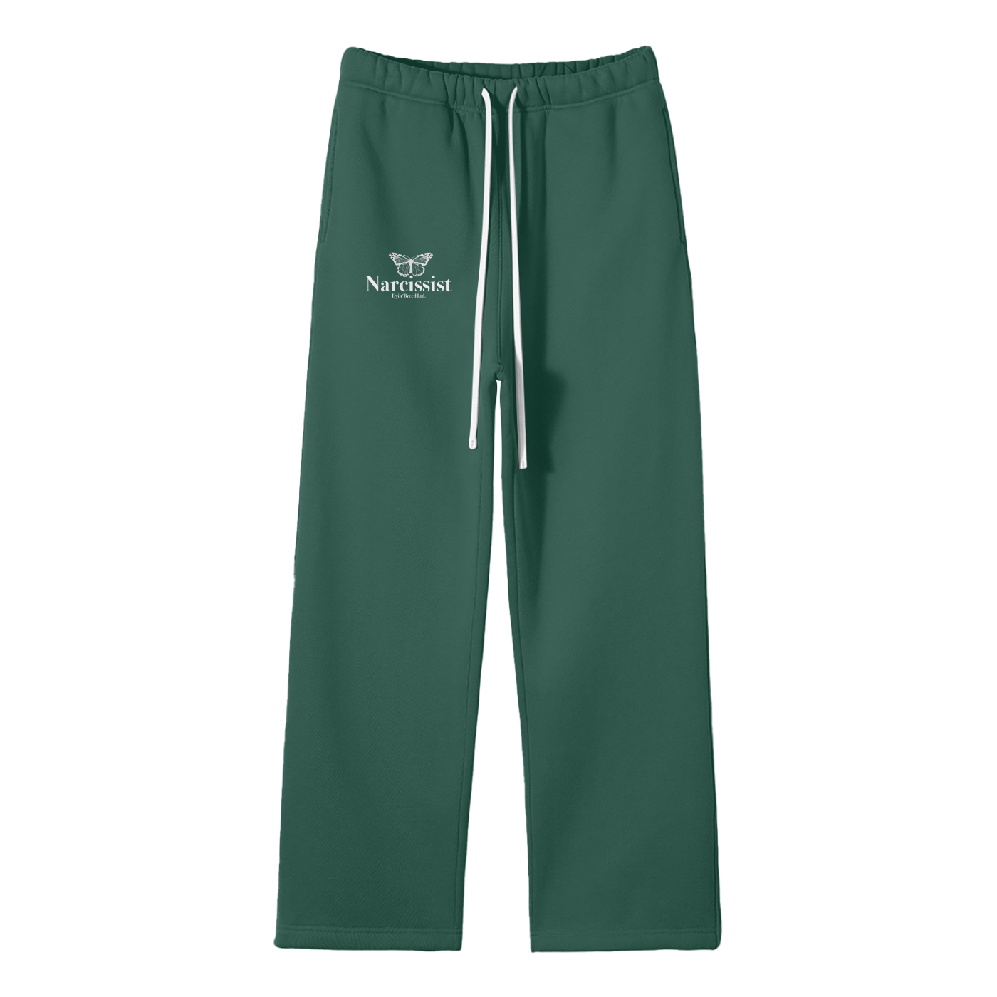 "NARCISSIST." Fleece Sweat Pants (WHITE LOGO)
