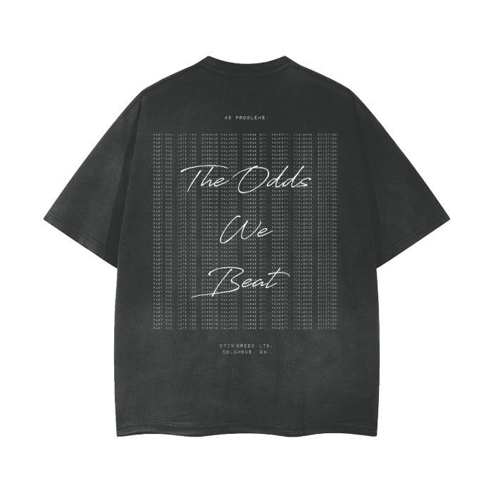 "BEAT THE ODDS" Washed Effect Vintage Tee