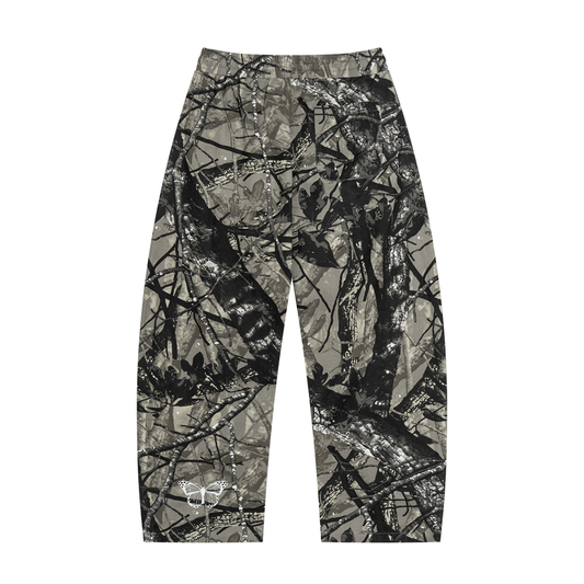 "POCKET WATCH." Tree Camo Barrel Leg Pants