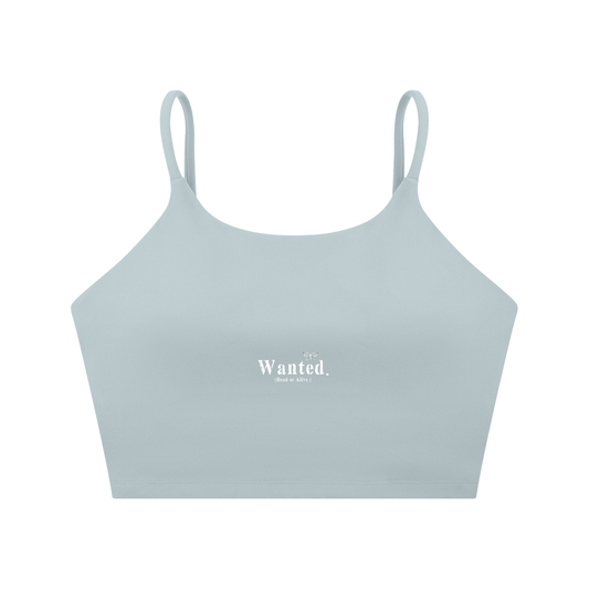Spaghetti Strap "WANTED." Sports Bra (+COLORS)