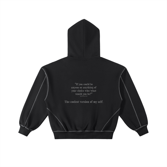 "THE COOLEST." Stitched Box Fit Fleece Zip Hoodie