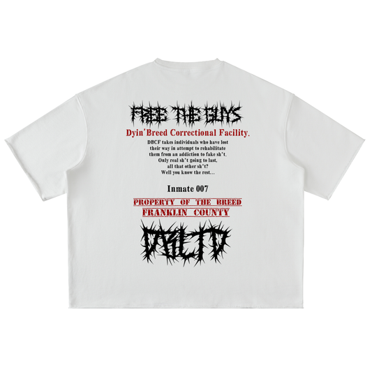 "FREE THE GUYS." Rolled Hem Half Sleeve Tee