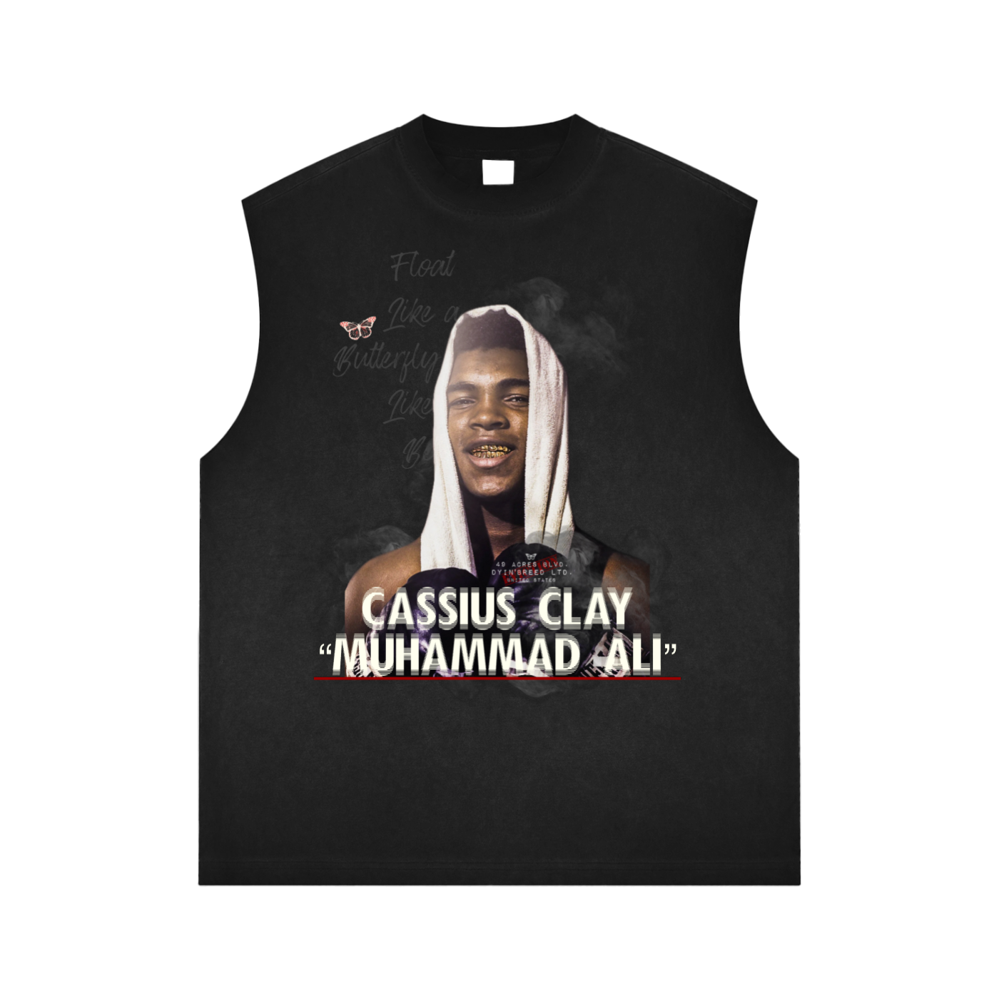 Washed "CASSIUS CLAY." Sleeveless Tee