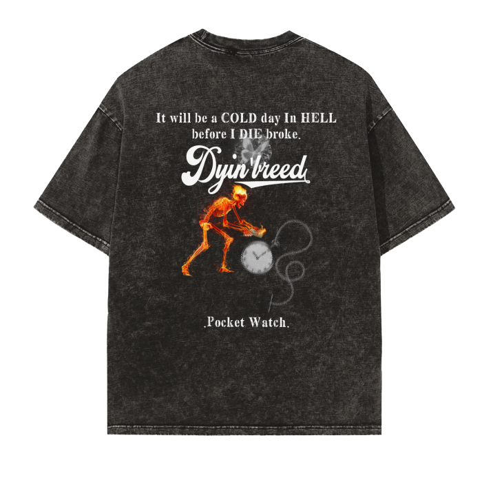 Dusk Black Frayed "POCKET WATCH." T-Shirt