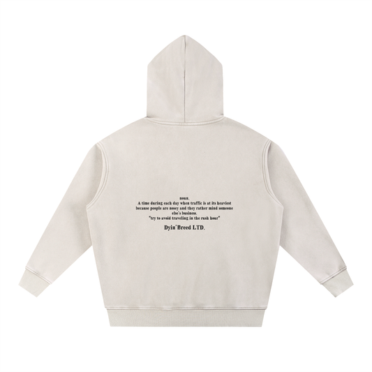 Washed "RUSH HOUR." Oversize Hoodie