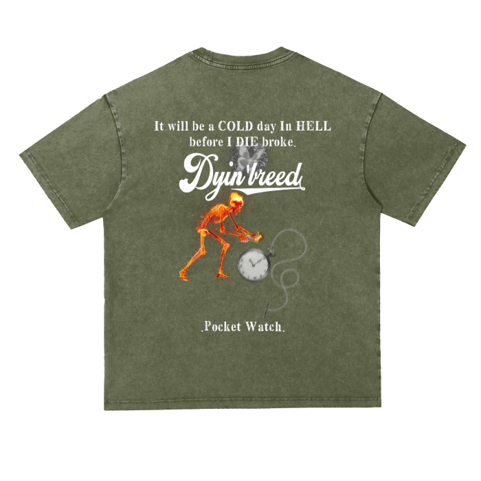 Heavyweight "POCKET WATCH." Oversize Acid Wash Tee