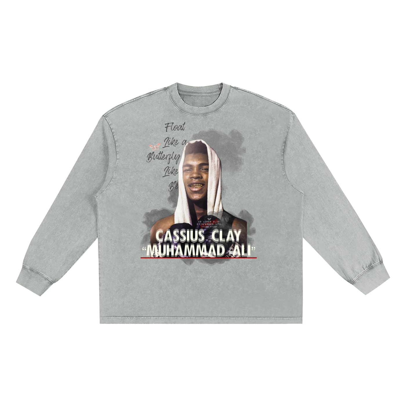 Snow Washed "CASSIUS CLAY." Long Sleeve Tee