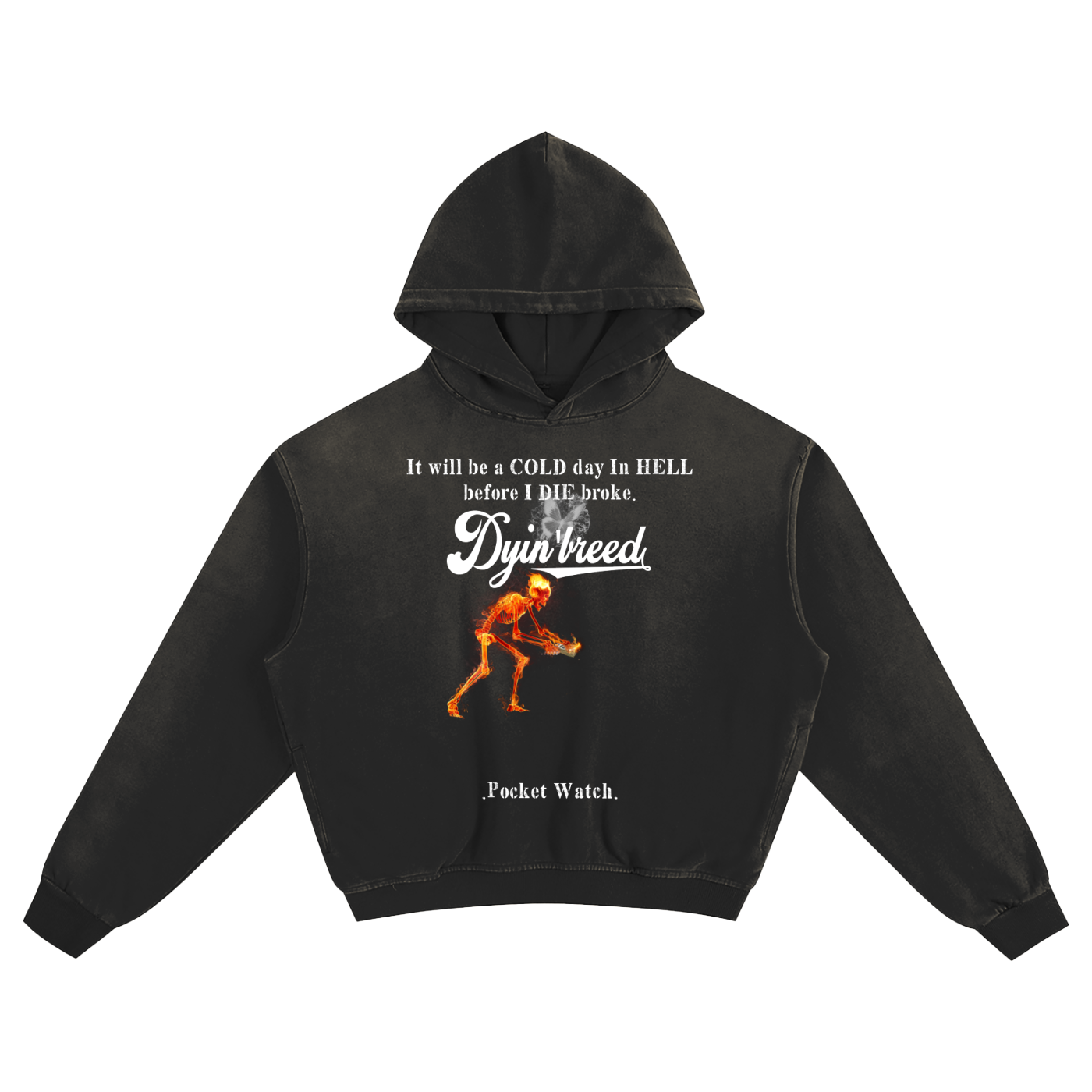 "POCKET WATCH." Box Fit Hoodie