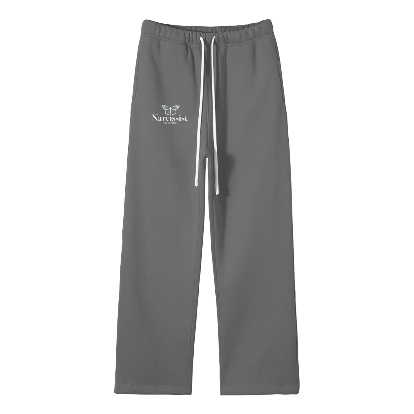 "NARCISSIST." Fleece Sweat Pants (WHITE LOGO)