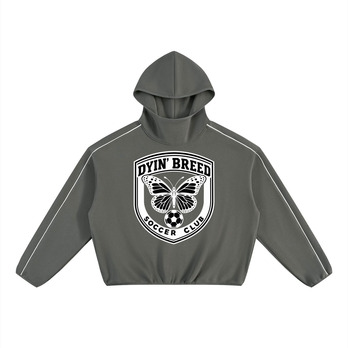 "SOCCER CLUB." Box Fit Fleece Hoodie(WhiteOUT.)