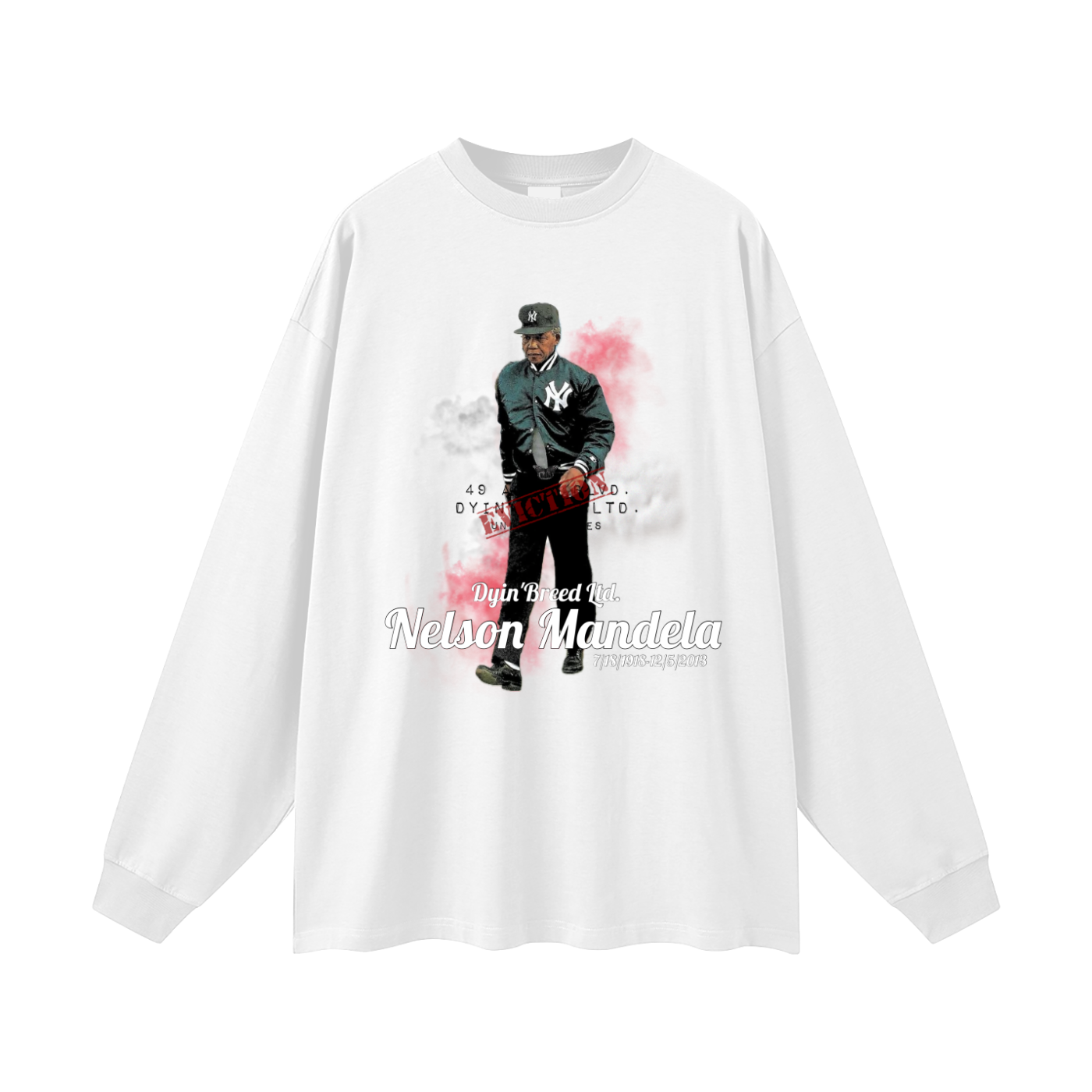 Oversized "NELSON MANDELA." Long Sleeve Tee