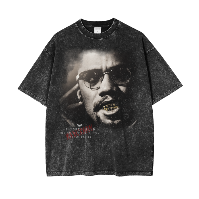 Washed "Malcolm X." Tee