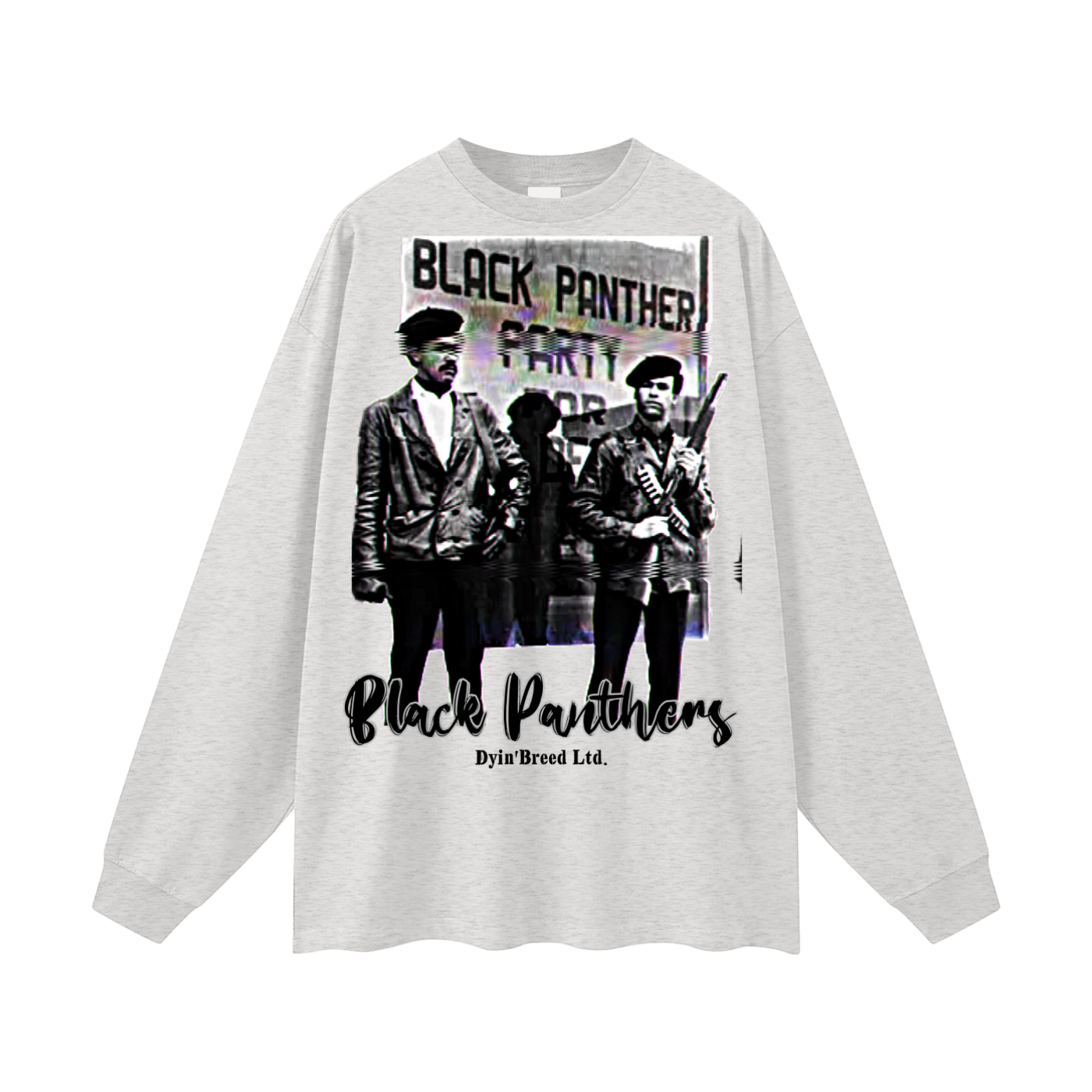 Oversized "BLACK PANTHERS." Long Sleeve Tee