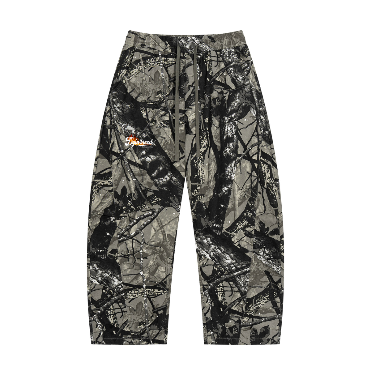 "POCKET WATCH." Tree Camo Barrel Leg Pants