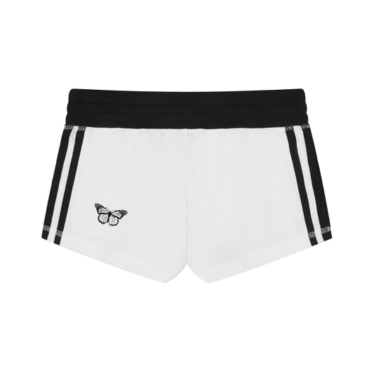 Women's "BALL PARK." Track Shorts (White)