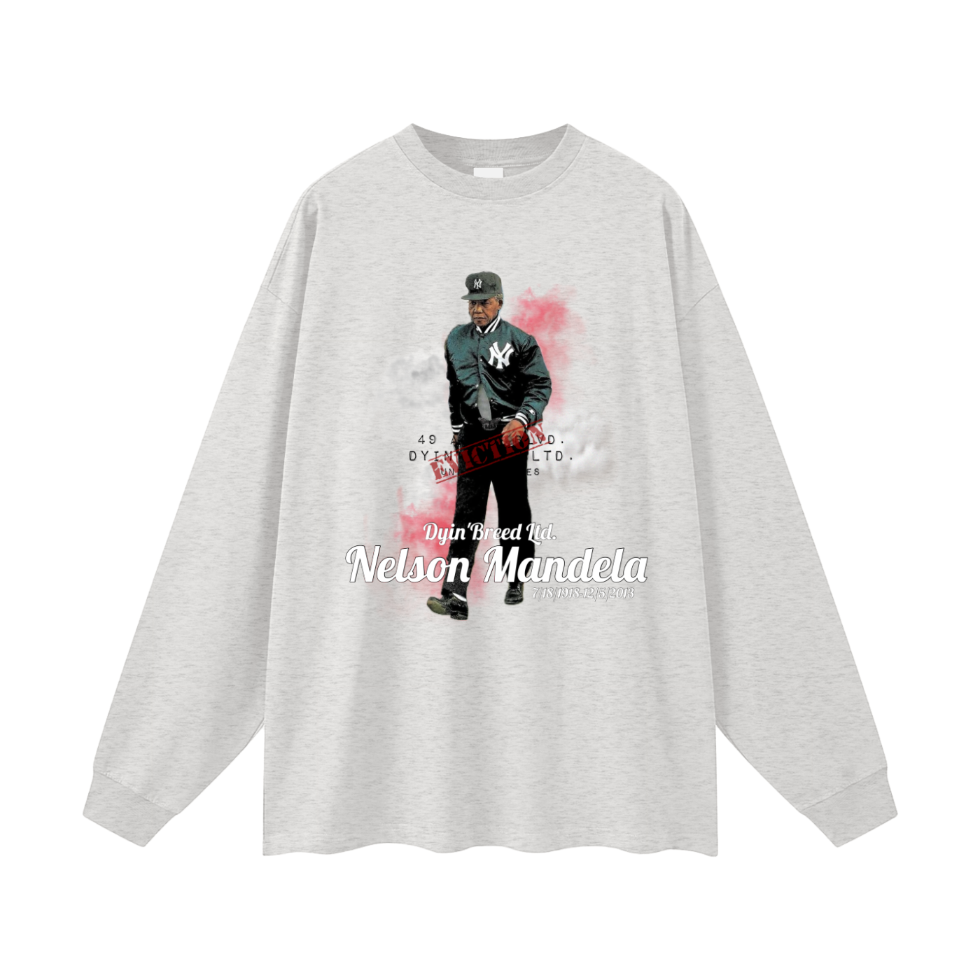 Oversized "NELSON MANDELA." Long Sleeve Tee