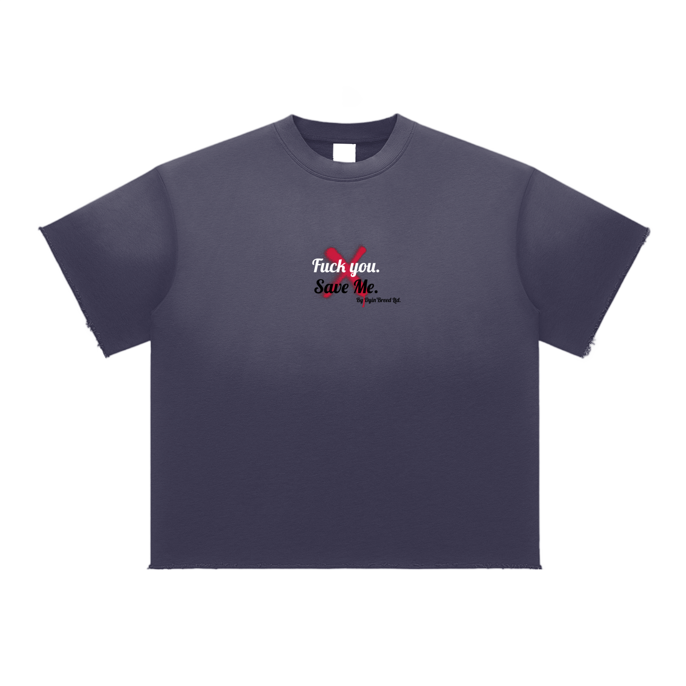 Sun Fade "SAVE ME." Raw Edge T-Shirt