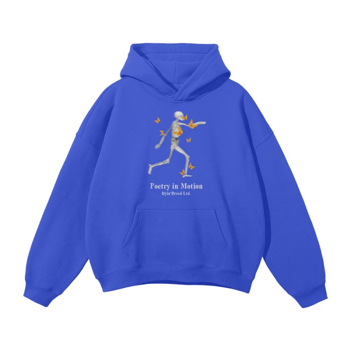 Oversized "Motion Poetry" Fleece Hoodie