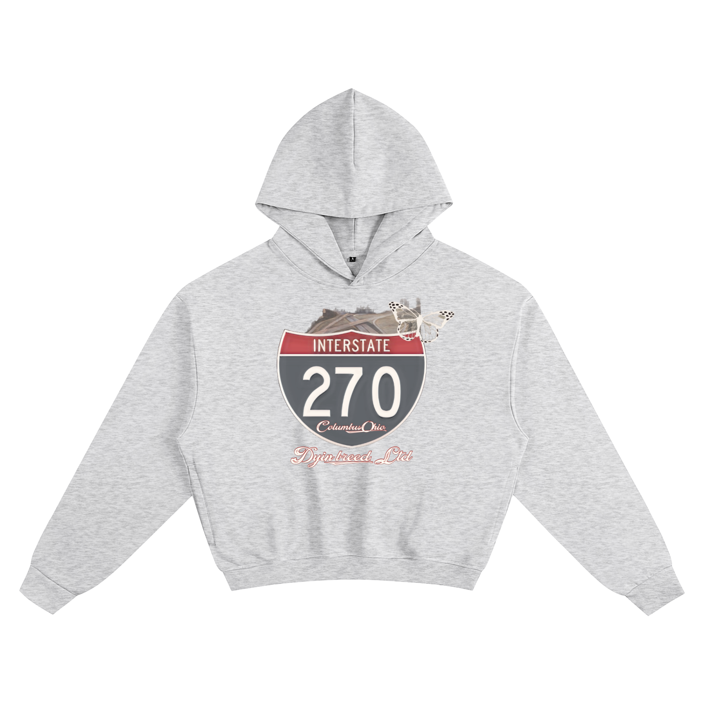 "270." Box Fit Hoodie (Black + Gray)