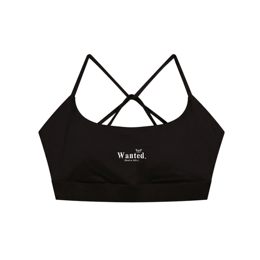 Strappy Criss Cross "WANTED." Sports Bra (+COLORS)