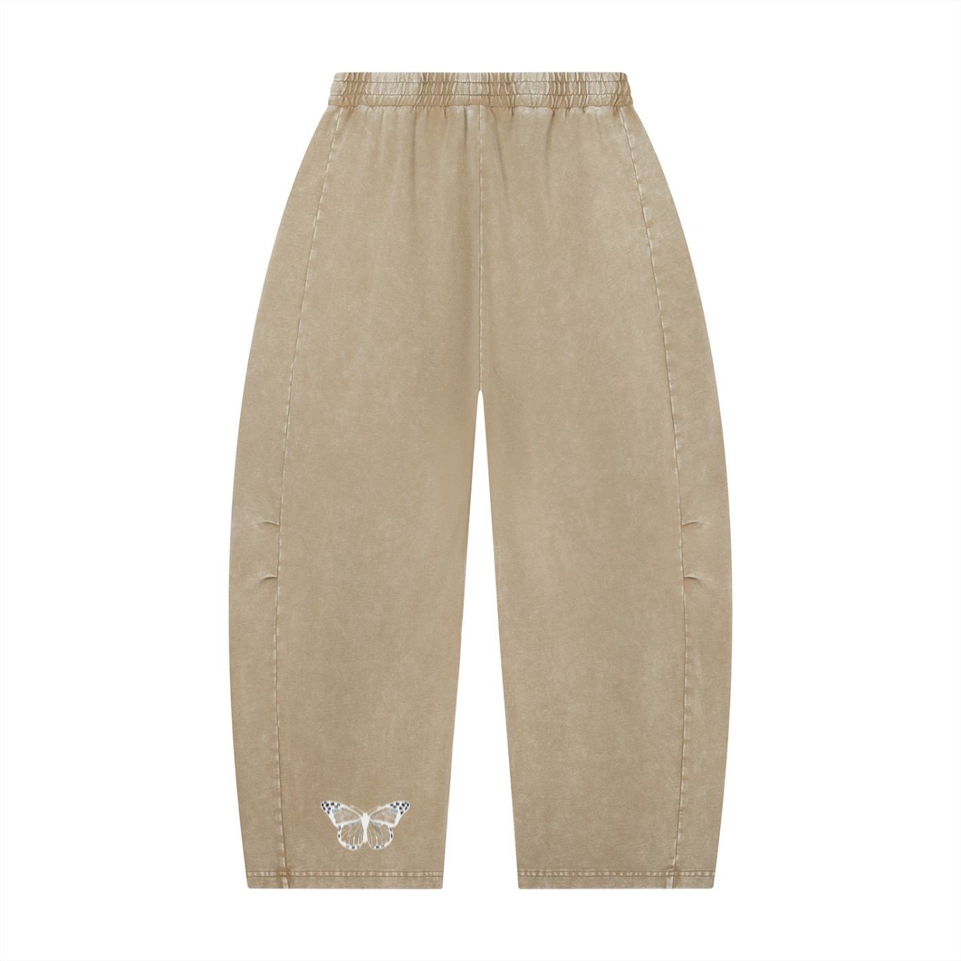 Washed "DBLTD." Barrel Leg Pants (RED LOGO)