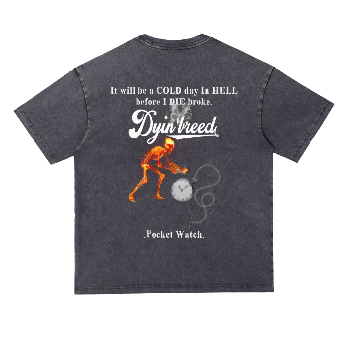 Heavyweight "POCKET WATCH." Oversize Acid Wash Tee