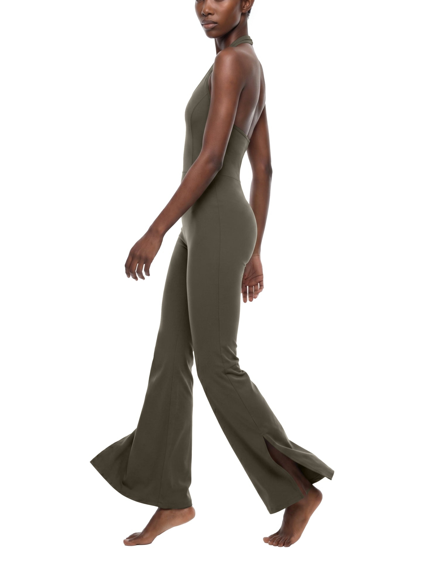 Women’s "WANTED." Halter Flared Jumpsuit