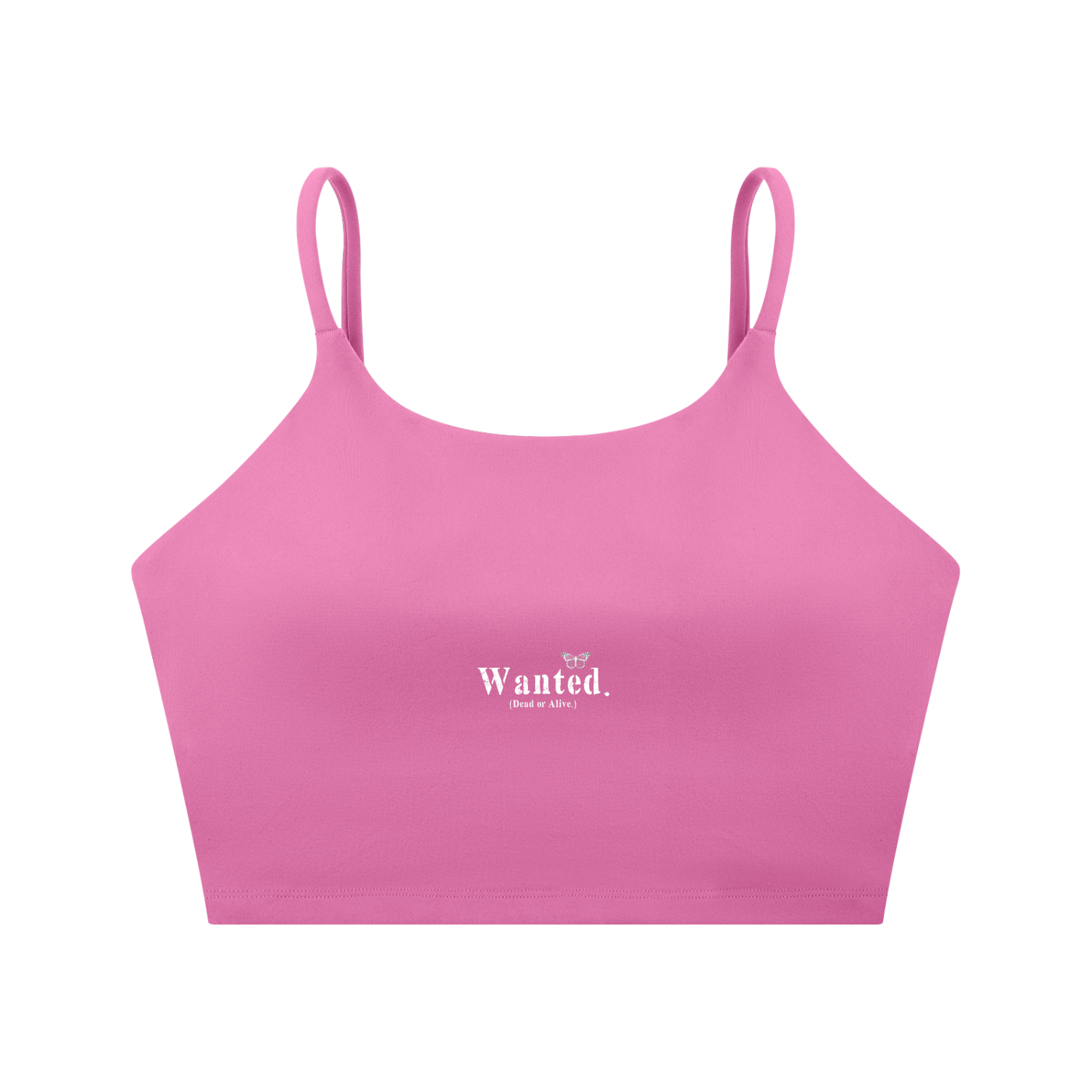 Spaghetti Strap "WANTED." Sports Bra (+COLORS)