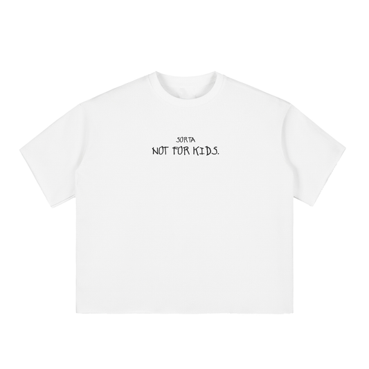 Boxy Half-Sleeve Raw-Edge T-Shirt