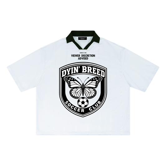 Striped Box Fit "SOCCER CLUB."Jersey
