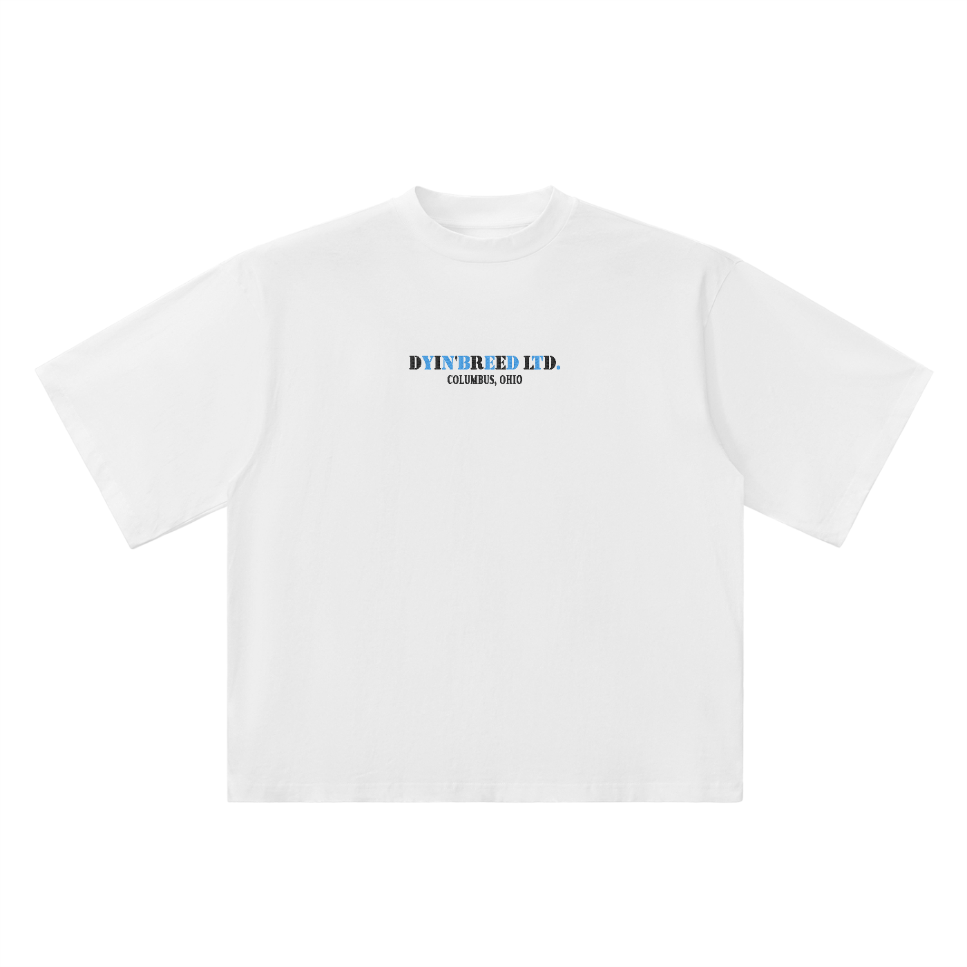 Oversized Drop Shoulder "COOL BLUE." Tee