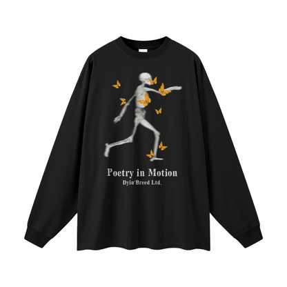 Unisex "POETRY IN MOTION" Long Sleeve Tee (Black)