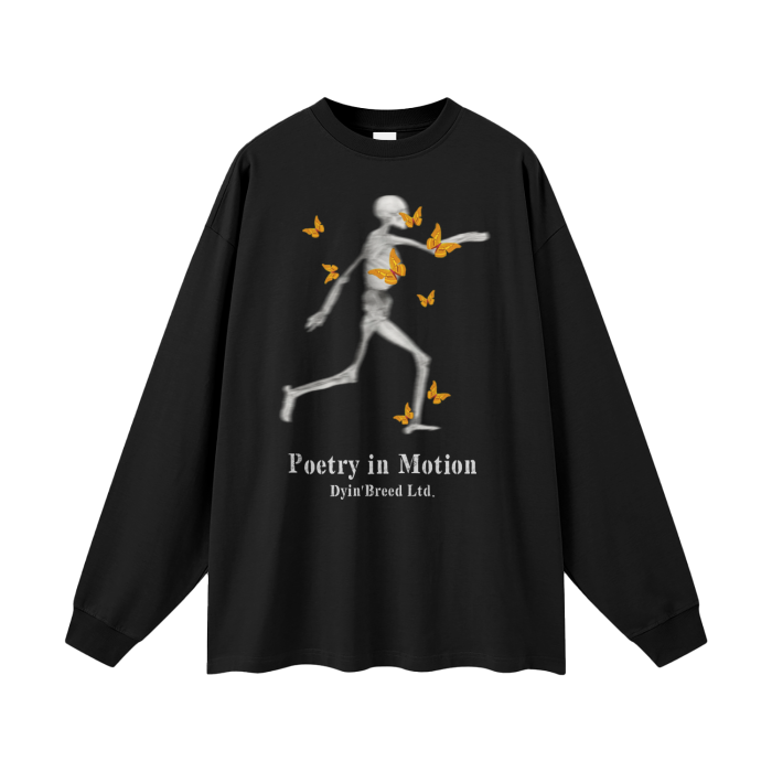 Unisex "POETRY IN MOTION" Long Sleeve Tee (Black)