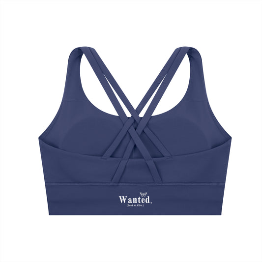 Thick "WANTED." Criss-Cross Sports Bra