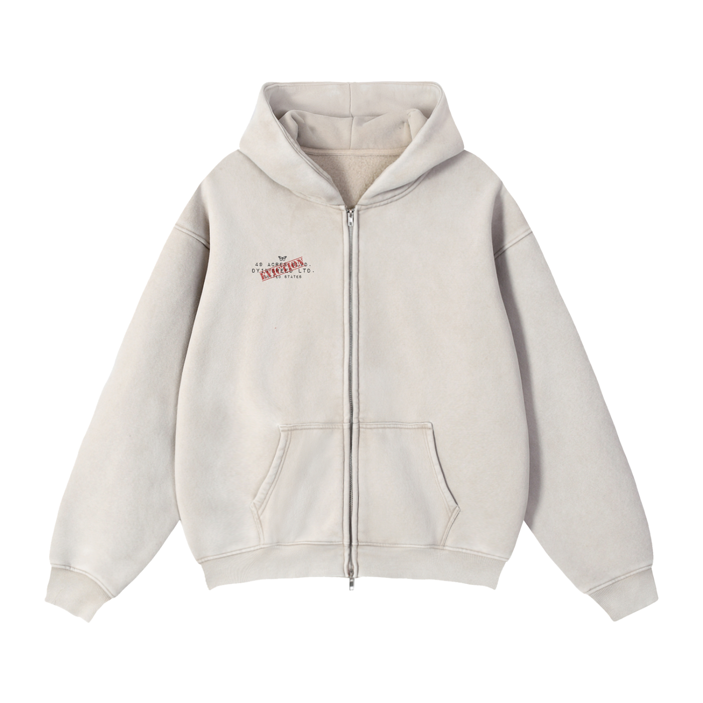 Zip-up "49 PROBLEMS." Box Fit Hoodie