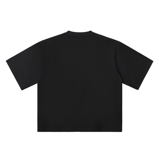 Oversized Drop Shoulder "SOCCER CLUB." Tee (BlackOUT)