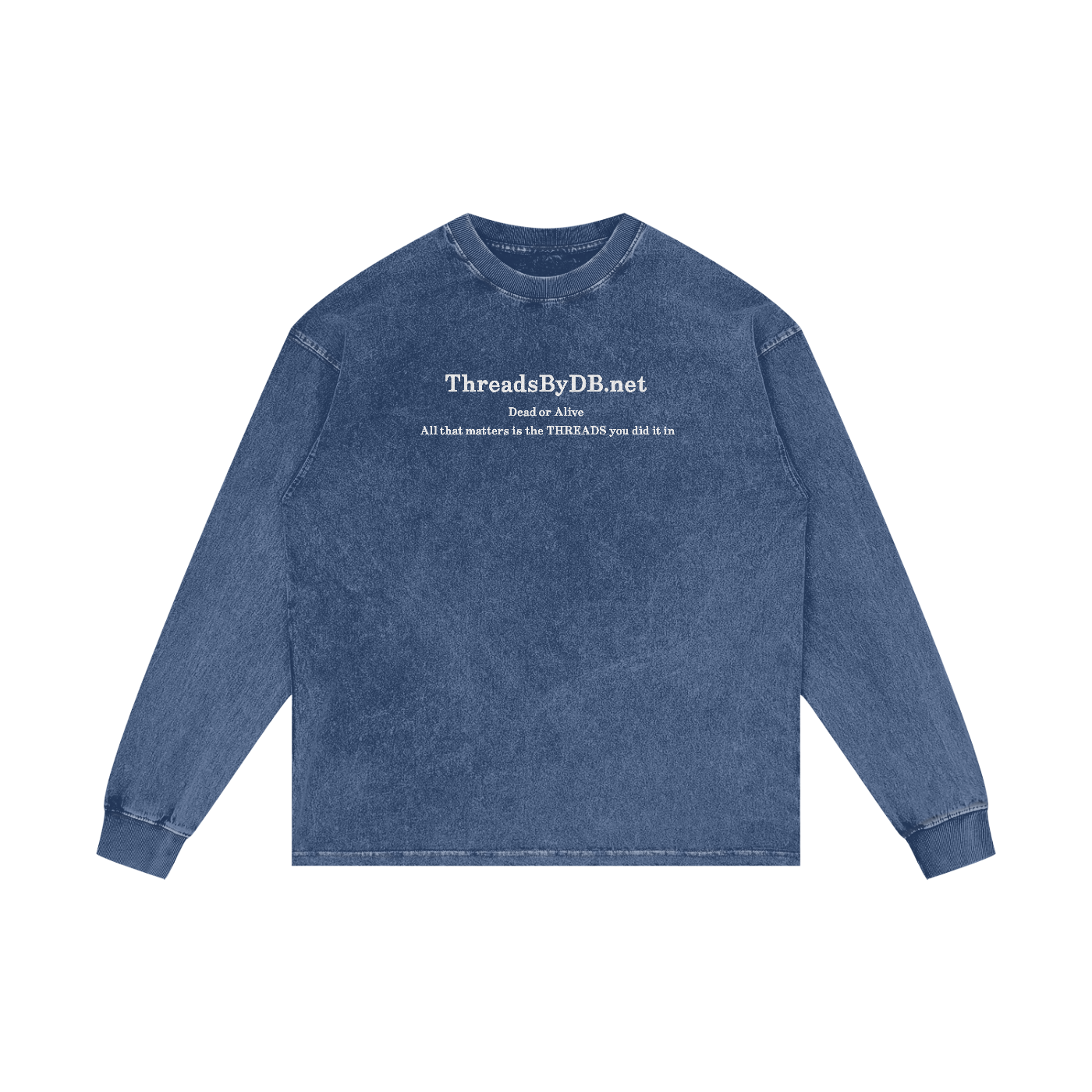 Acid Wash "DEAD OR ALIVE." Oversized Long Sleeve Tee