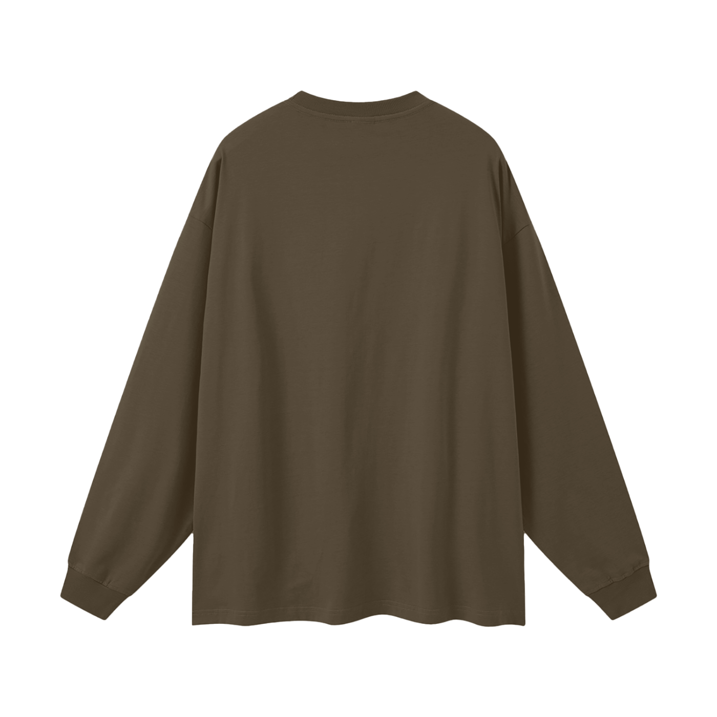 Oversized "SOCCER CLUB." Long Sleeve Tee (Brown)