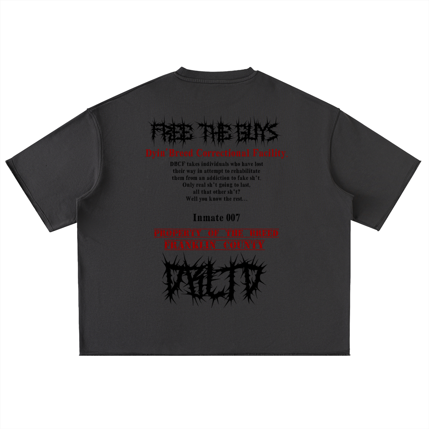 "FREE THE GUYS." Rolled Hem Half Sleeve Tee