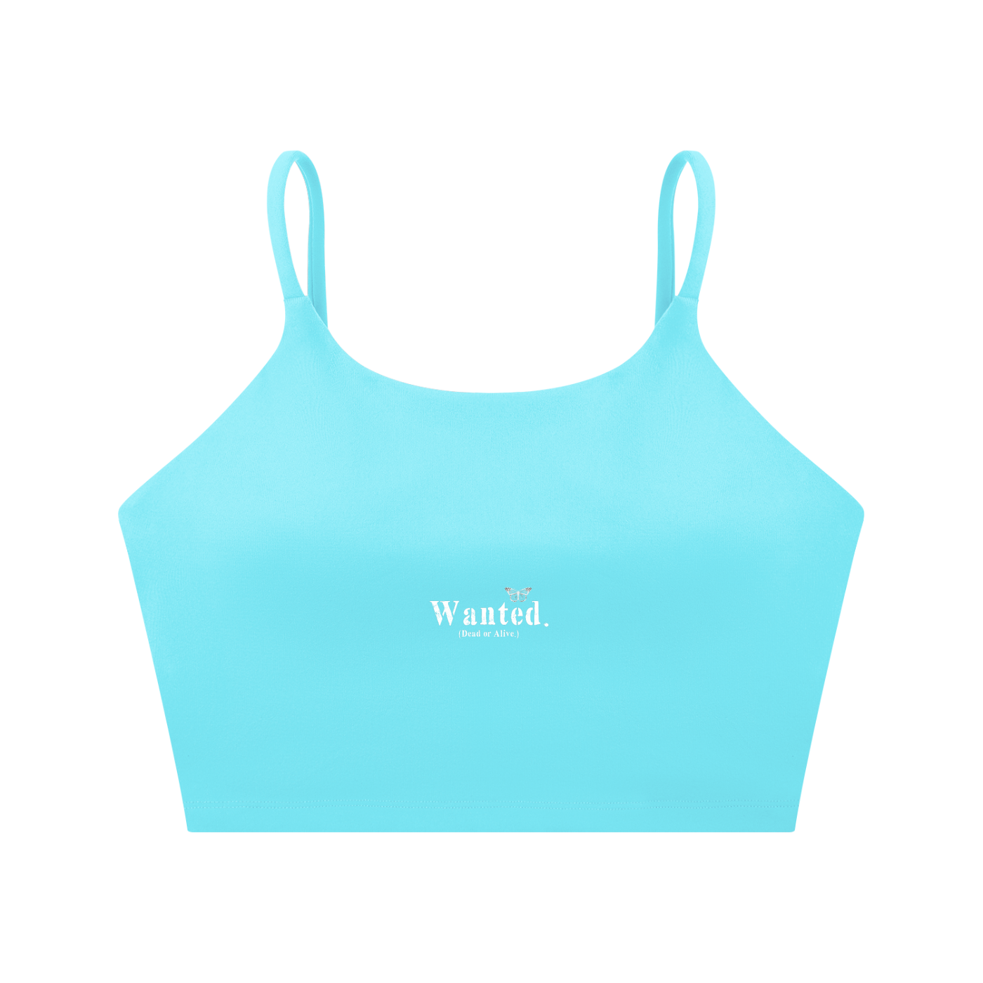 Spaghetti Strap "WANTED." Sports Bra (+COLORS)