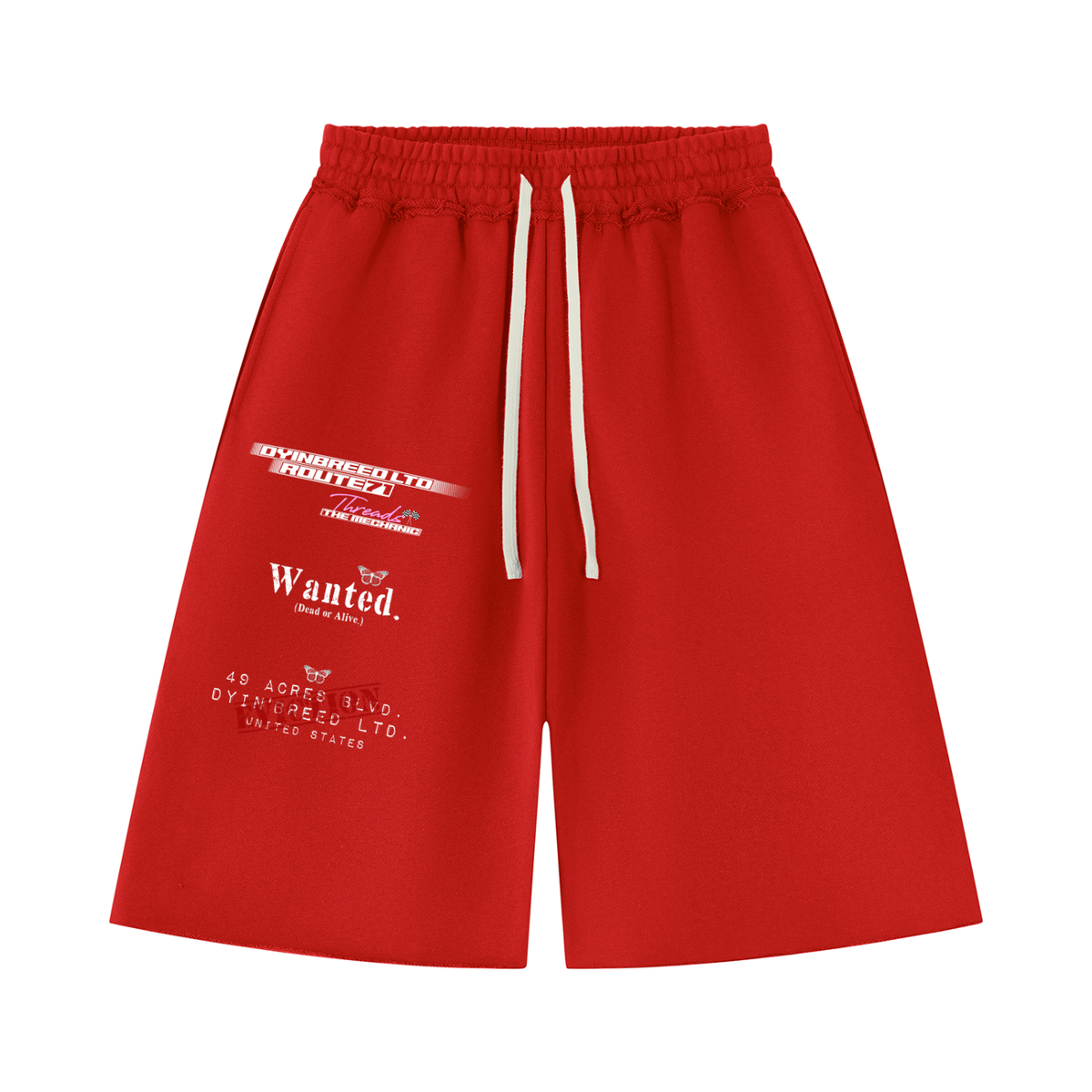 "LOWKEY." Heavyweight Raw Edge Shorts