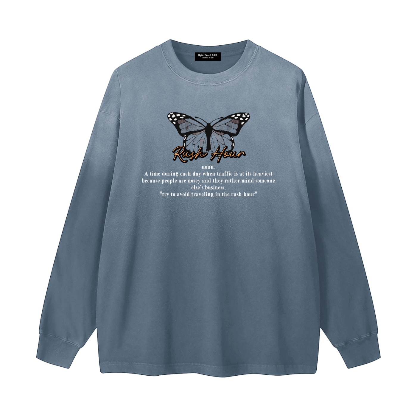 Gradient "RUSH HOUR." Long Sleeve Tee