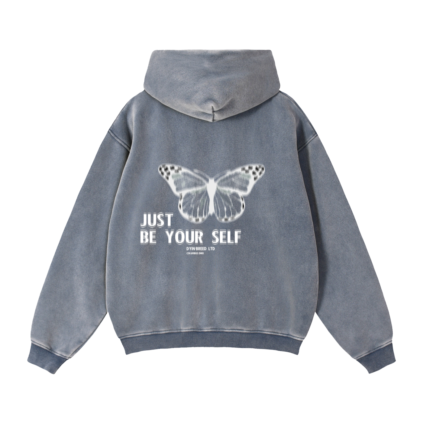 Zip-up "JUST BE YOU." Box Fit Hoodie (Advisory Notice)