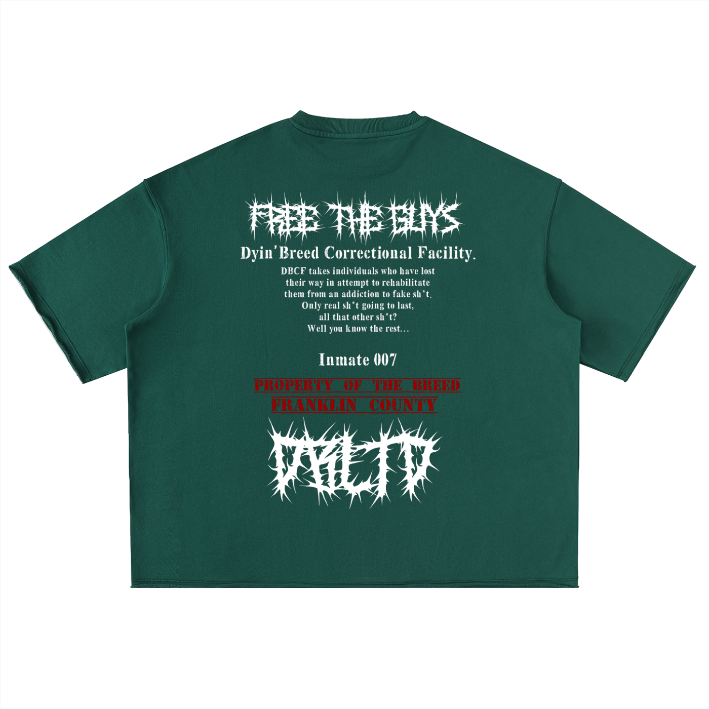 "FREE THE GUYS." Rolled Hem Half Sleeve Tee