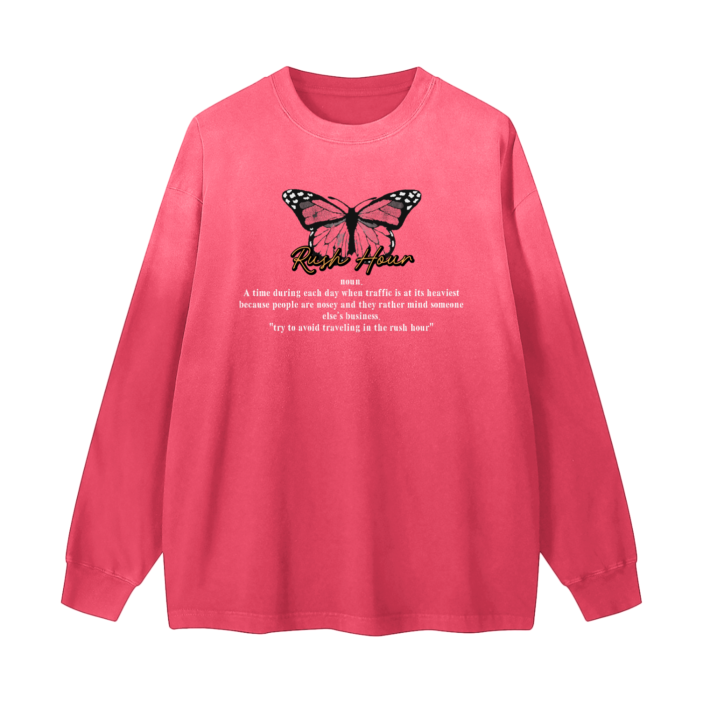 Gradient "RUSH HOUR." Long Sleeve Tee