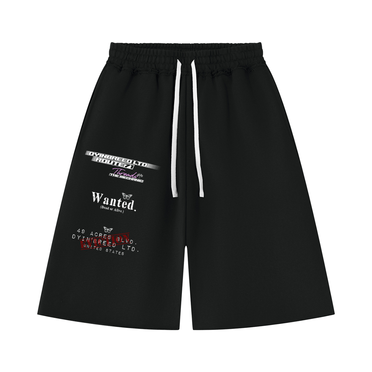"LOWKEY." Heavyweight Raw Edge Shorts